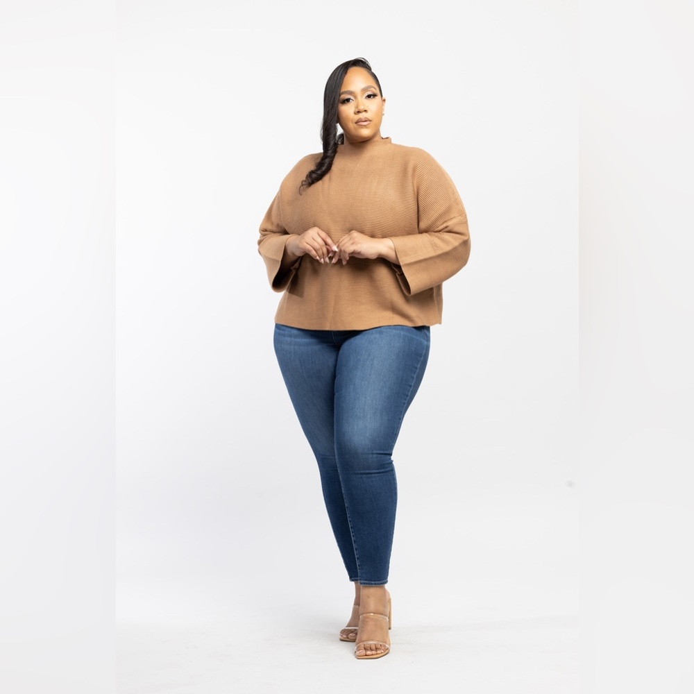 Tan ribbed sweater